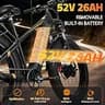 8000W Peak Dual Motor Electric Bike for Adults, 50 MPH Max Fast E-Bike