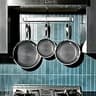 HexClad Hybrid 6-Piece Frying Pan Set with Tempered Glass Lids and Steel Handles