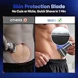 Kensen Men's Electric Back Hair Trimmer with 2-in-1 Dual Blade Telescopic Handle