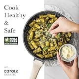 Carote 3-Piece Granite Nonstick Frying Pan Skillet Set with Wood-Effect Handles