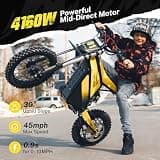 Heybike Villain Electric Dirt Bike, 4160W Mid-Drive Motor, 1352Wh Battery