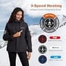 Brimekey Graphene Women's Heated Softshell Jacket with 20000mAh Battery
