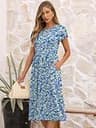 ANRABESS Women's Short Sleeve A-Line Floral Midi T-Shirt Dress with Side Pockets