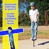 Flybar Jolt Foam-Padded Metal Spring Pogo Stick with an Ultra-Wide Tip