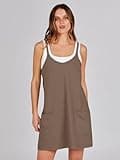 ANRABESS Women's Athletic Mini Romper Dress with Built-in Shorts and Pockets