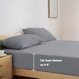 SPRINGSPIRIT 4-Piece Microfiber Sleeper Sofa Queen Sheet Set for 8-Inch Beds