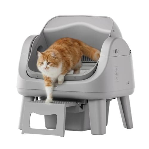 PetPivot AutoScooper Open-Top Self-Cleaning Cat Litter Box with Rake System Design