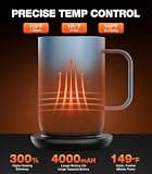 Kepwam T1 Self-Heating Smart Coffee Mug with App and Touch Control (16 Ounces)