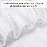 Lirex 300-Thread Count Soft Breathable Cotton Full Fitted Sheet for 8-Inch Bed
