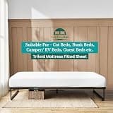 600-Thread Count Egyptian Cotton Full Fitted Sheet for 8-Inch Trifold Beds