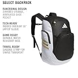 adidas Select Basketball Backpack - 32L Water-Resistant Bag with Laptop Sleeve
