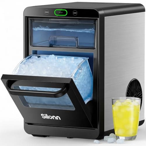 Silonn 44 lbs Countertop Crushed Pebble Ice Machine with Pull-Out Water Tank