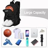 LARIPOP 30L Waterproof Basketball Backpack with Oversized Shoe Compartment
