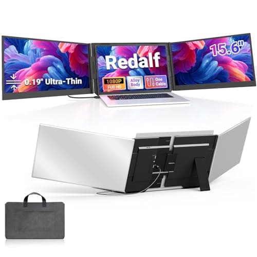 Redalf 15.6-Inch One-Cable Freestanding Triple Laptop Screen Extender