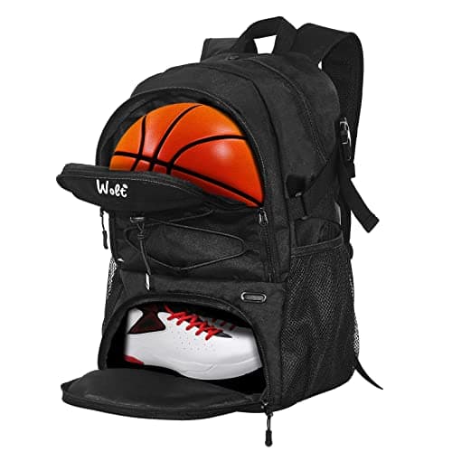 WOLT Expandable Basketball Backpack with Ventilated Shoe & Ball Compartment