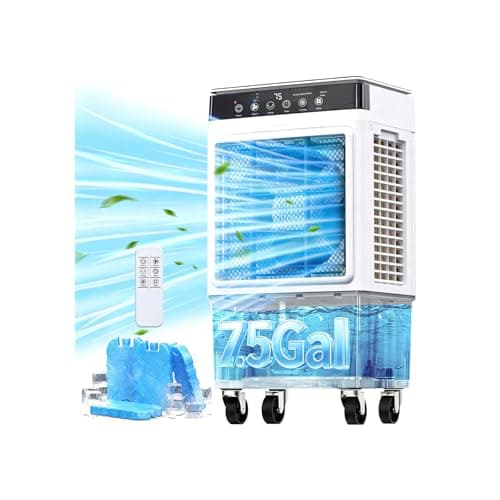 CrmyPeg 7.5-Gallon High-Capacity Portable Swamp Cooler with 120-Degree Swing