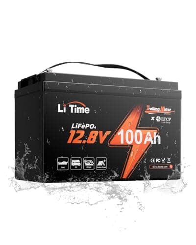 LiTime 12V 100Ah Trolling Motor LiFePO4 Deep Cycle Marine Battery, Group 31