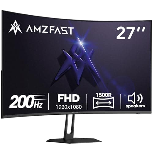 Amzfast AMZG27C1 27-Inch 1500R Curved FHD 1080p Gaming Monitor 200Hz 1ms
