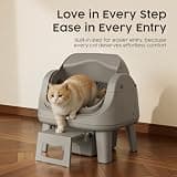 PetPivot AutoScooper Open-Top Self-Cleaning Cat Litter Box with Rake System Design