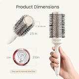 AIMIKE NaturaVol Medium Titanium Ceramic Round Brush for Fine Hair - 1.7 Inch