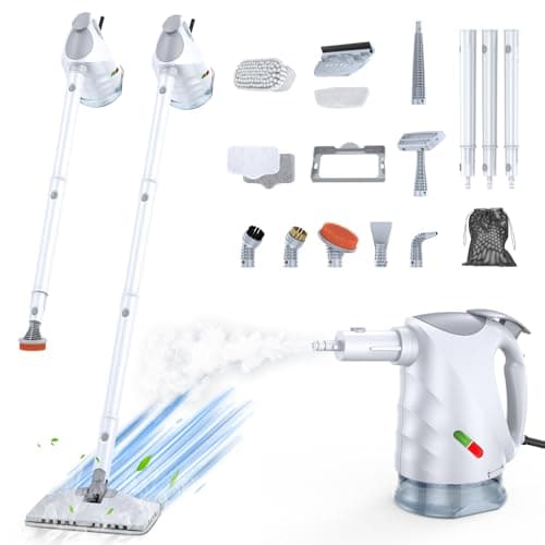 ScrubWiz 10-in-1 Detachable Handheld Steam Cleaner & Mop with Accessories