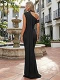 CurvySweet Isolde One-Shoulder Built-in Bra Elegant Ruched Bodycon Maxi Dress