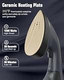 Beautural 1200W 2-in-1 Portable Handheld Garment Steamer with Ceramic Iron