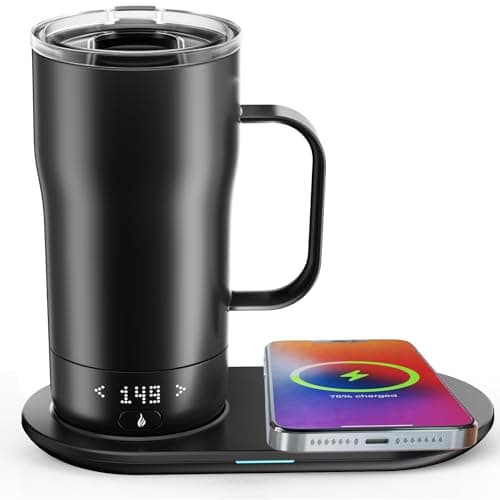 LEGARDLILIU Smart Self-Heating Coffee Mug with Wireless Charging Coaster (18oz)