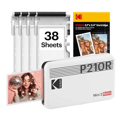 KODAK Mini 2 Retro Portable 2x3 Inch Wireless 4PASS Dye-Sub Photo Printer