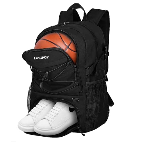 LARIPOP 30L Waterproof Basketball Backpack with Oversized Shoe Compartment