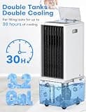 COOLECH 4-in-1 Windowless Evaporative Air Cooler with 3.2-Gallon Water Tank