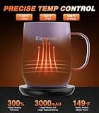 Kepwam Self-Heating Coffee Mug T2 with Touch Button Controls (16 Ounces)