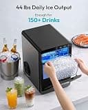 Euhomy 44 lbs Countertop Sonic Pellet Ice Maker Machine with Self-Cleaning Function