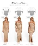 Popilush Built-in Shapewear Off-Shoulder Formal Evening Party Maxi Dress