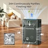 P358 Dual-Sided H13 HEPA Washable Pet Air Purifier for Large Rooms and Hair