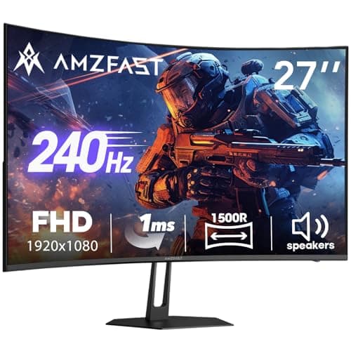 Amzfast AMZG27C1 Pro 27-Inch 1500R Curved FHD 1080p Gaming Monitor 240Hz 1ms