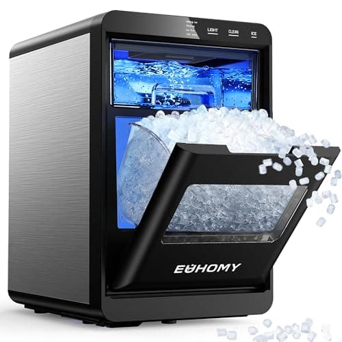Euhomy 40 lbs Countertop Pebble Ice Maker Machine with Auto Self-Cleaning Cycle