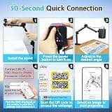 5G WiFi Art Projector with App-Free Web Control and Stable Downward Projection Stand