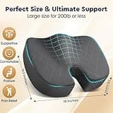 TushGuard Ergonomic U-Shaped Memory Foam Seat Cushion with Non-Slip Rubber Base