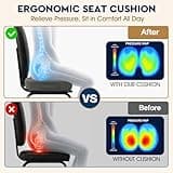 TushGuard Ergonomic U-Shaped Memory Foam Seat Cushion with Non-Slip Rubber Base