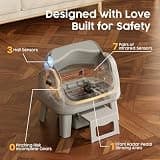 PetPivot AutoScooper Open-Top Self-Cleaning Cat Litter Box with Rake System Design