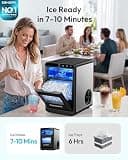Euhomy 44 lbs Countertop Sonic Pellet Ice Maker Machine with Self-Cleaning Function