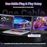 Redalf 15.6-Inch One-Cable Freestanding Triple Laptop Screen Extender