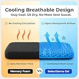 SelectSoma Double-Thick Therapeutic Honeycomb Gel Seat Cushion for Better Airflow