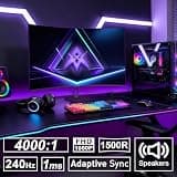 Amzfast AMZG27C1 Pro 27-Inch 1500R Curved FHD 1080p Gaming Monitor 240Hz 1ms