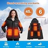 Brimekey Graphene Women's Heated Softshell Jacket with 20000mAh Battery