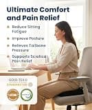 Everlasting Comfort Doctor Recommended Breathable Memory Foam Tailbone Seat Cushion