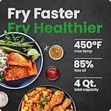 Chefman 4-Quart Compact Digital Air Fryer with Shake Notifications and Hi-Fry