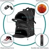 WOLT Expandable Basketball Backpack with Ventilated Shoe & Ball Compartment