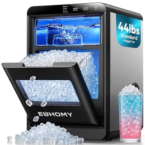 Euhomy 44 lbs Countertop Sonic Pellet Ice Maker Machine with Self-Cleaning Function
